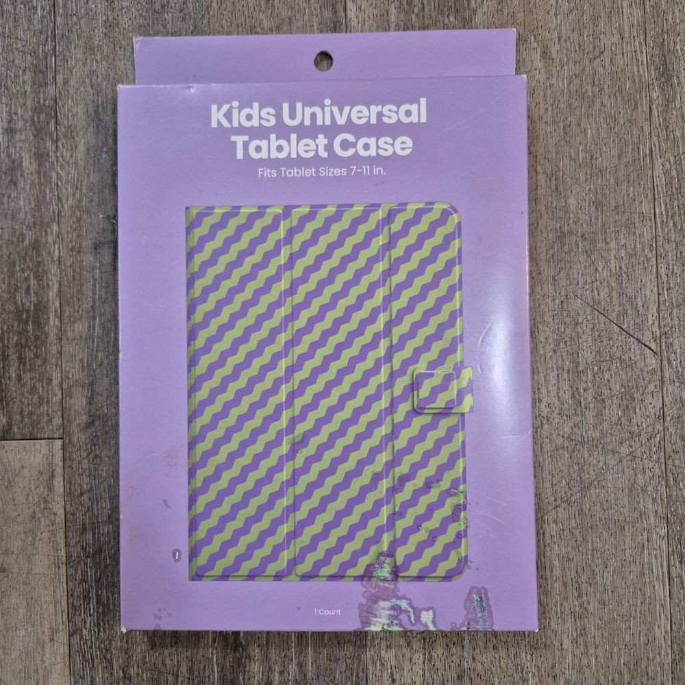 Kids Unbranded Universal Tablet Case 7-11in Purple Green Zigzag